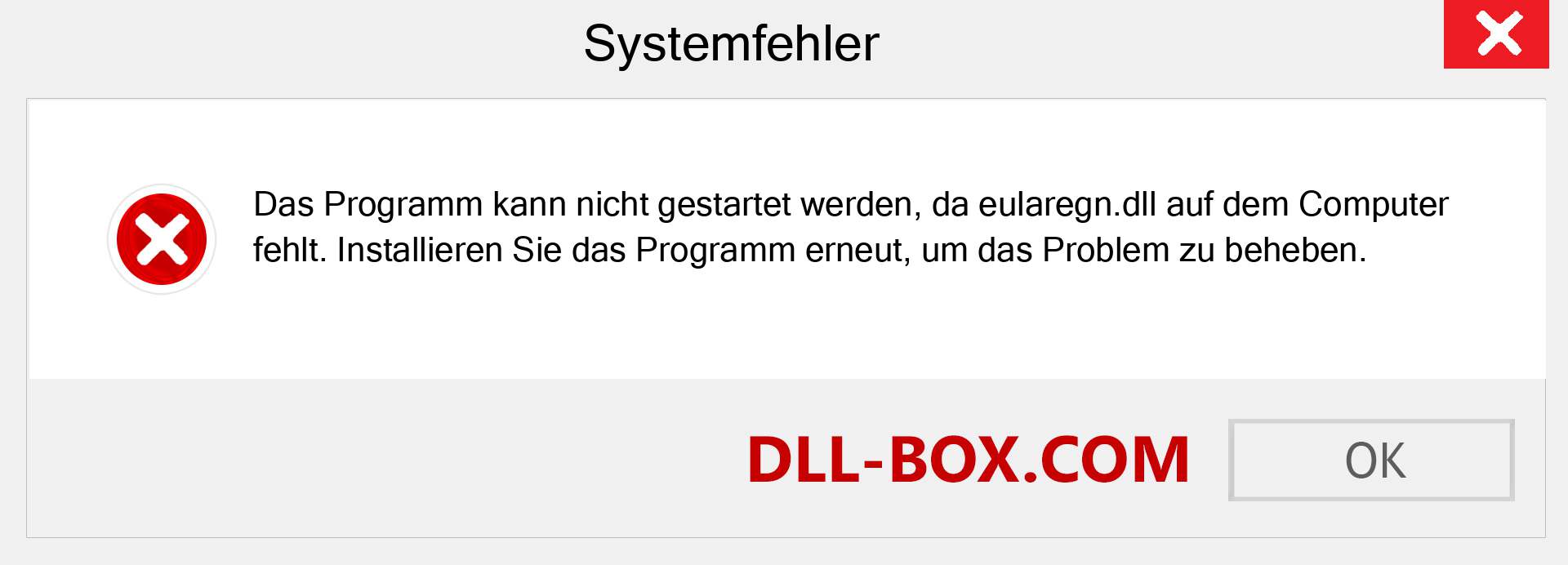 eularegn.dll-Datei fehlt?. Download für Windows 7, 8, 10 - Fix eularegn dll Missing Error unter Windows, Fotos, Bildern