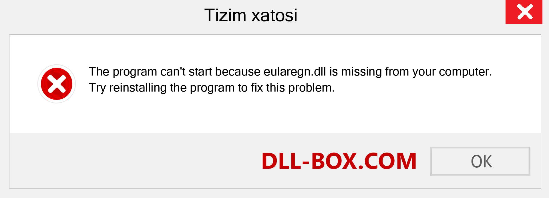 eularegn.dll fayli yo'qolganmi?. Windows 7, 8, 10 uchun yuklab olish - Windowsda eularegn dll etishmayotgan xatoni tuzating, rasmlar, rasmlar